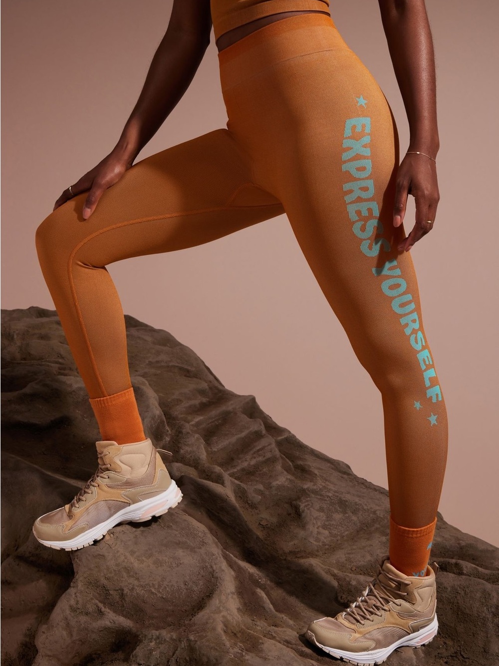 Fabletics Express Yourself 7/8 Leggings Fall Orange Size Small item #025